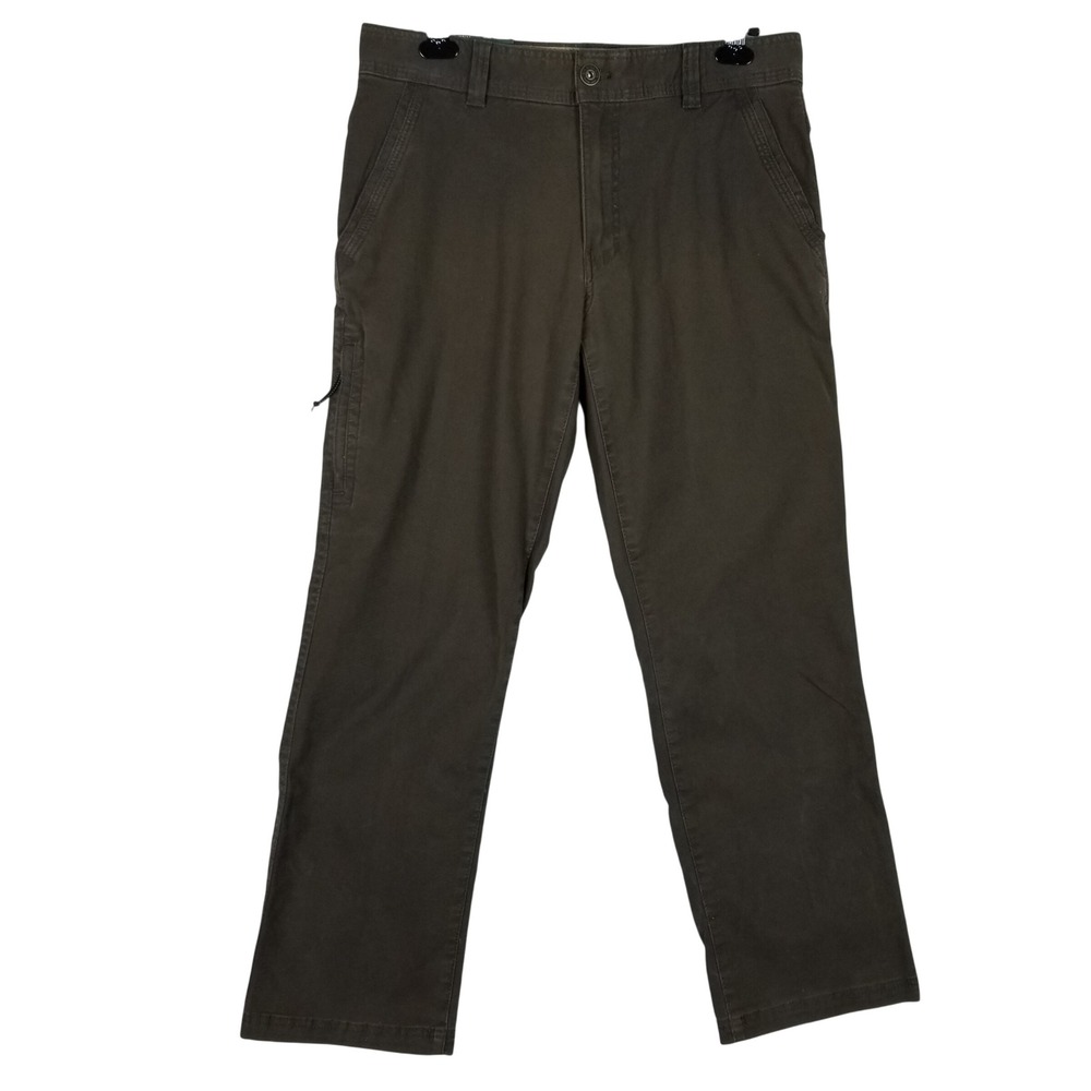 G.H. Bass & Co Rugged Terrain Pants Men 32x30 Olive Brown Stretch Canvas Utility